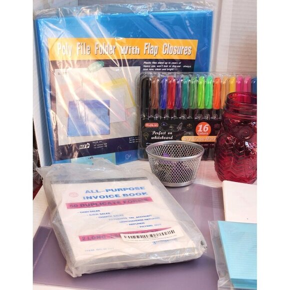 Lot of Office Supplies Shuttle Art 16 Colors Dry Erase Markers HP Poly File Fold - Picture 15 of 15